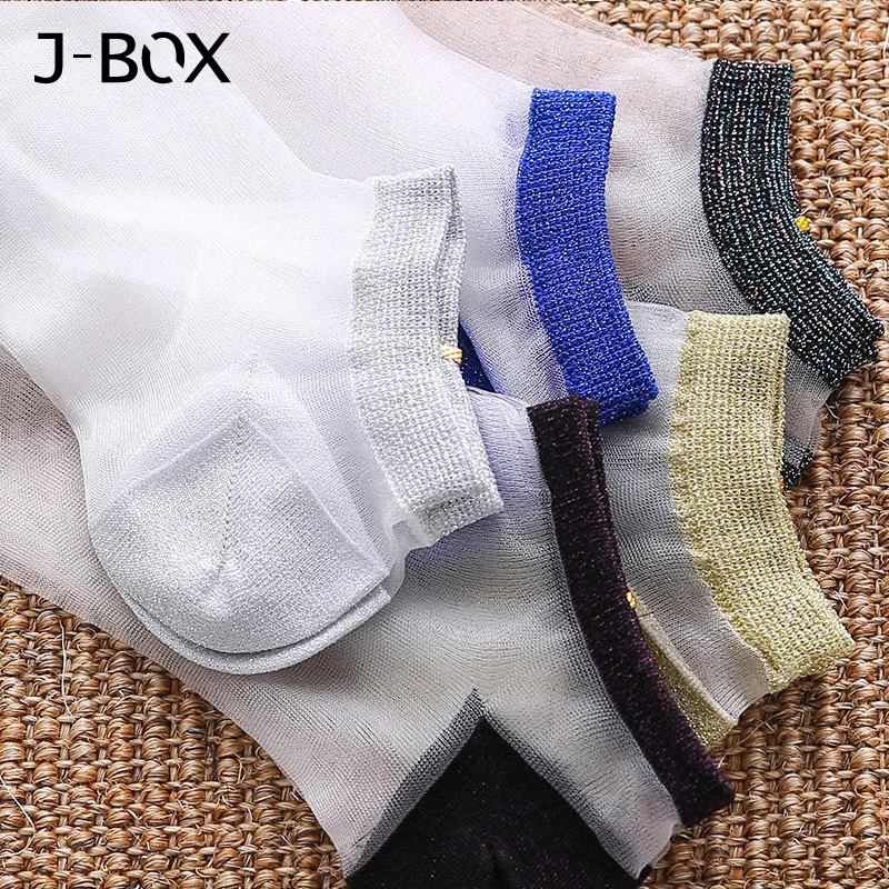 J Box/женские кружевные носки Прозрачные шелковые дышащие тонкие прозрачные