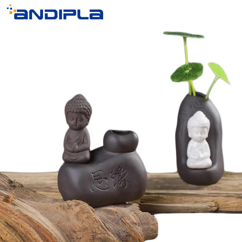 Zen Little Monk чайный питомец винтажная керамическая ваза настольная Гидропоника