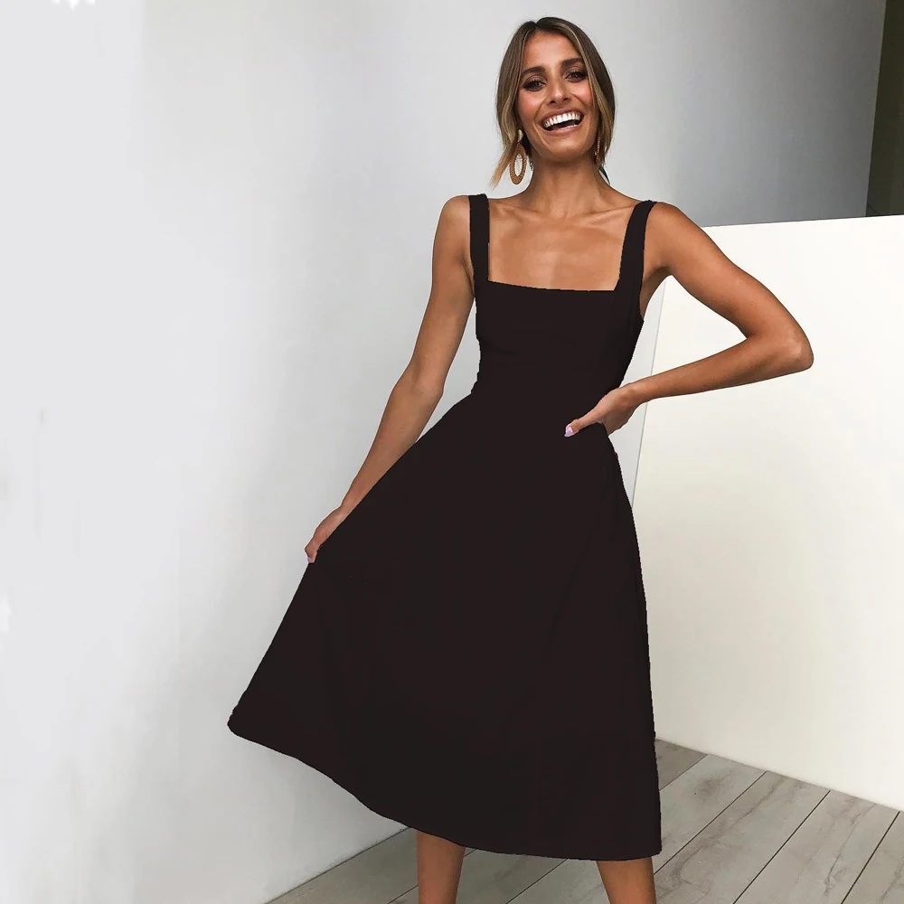 Женское платье с открытой спиной Vadim однотонное трапециевидной формы из