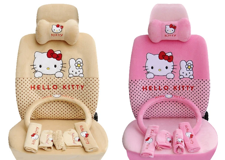 Женский модный универсальный чехол для сиденья с милым рисунком hello kitty для Volkswagen Sagitar POLO Yimai Bora Golf 7 и т. д