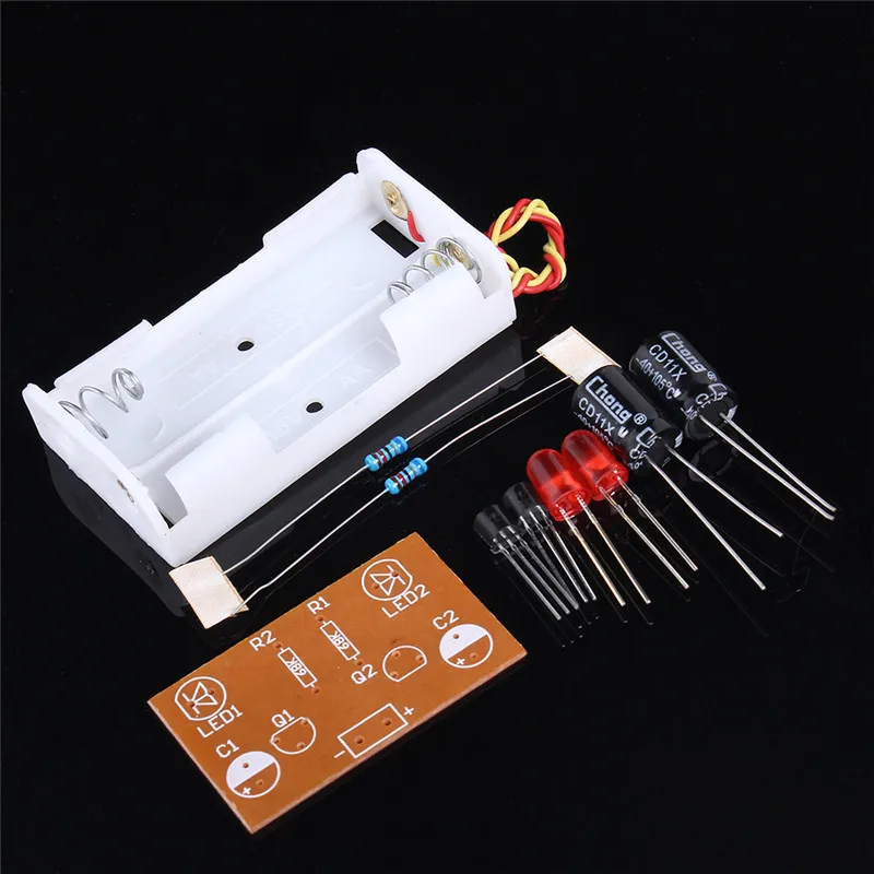 DIY Электронный набор вспышки Elektronik Devreler Multivibrator светодиодный мигающий комплект обучающих частей IC