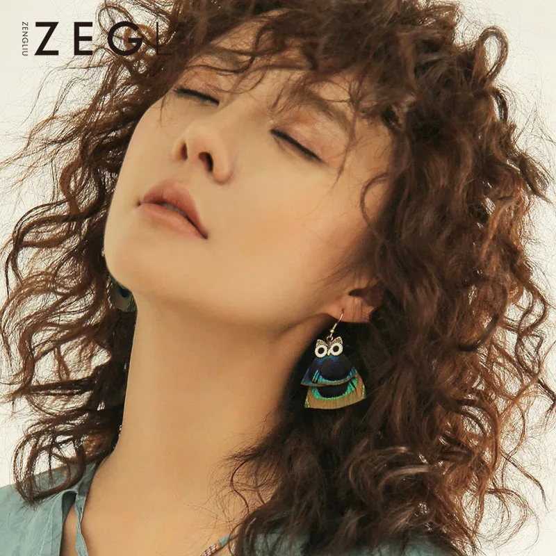 Женские серьги-клипсы ZEGL Винтажные серьги с изображением совы | Украшения и