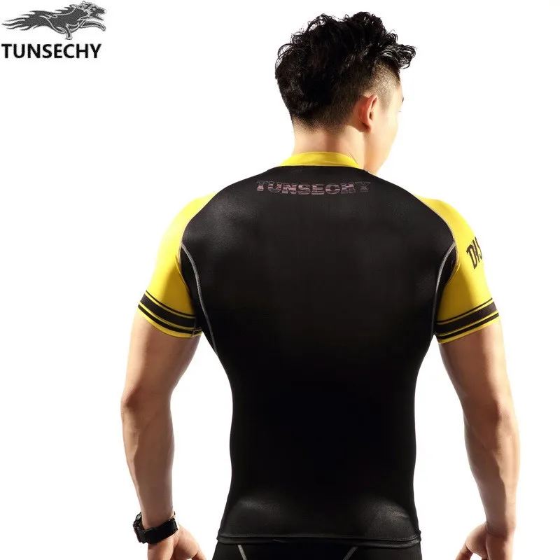 

TUNSECHY 2017 summer brand fashion and fitness man digital printing tight short-sleeved compressed T-shirt free shipping