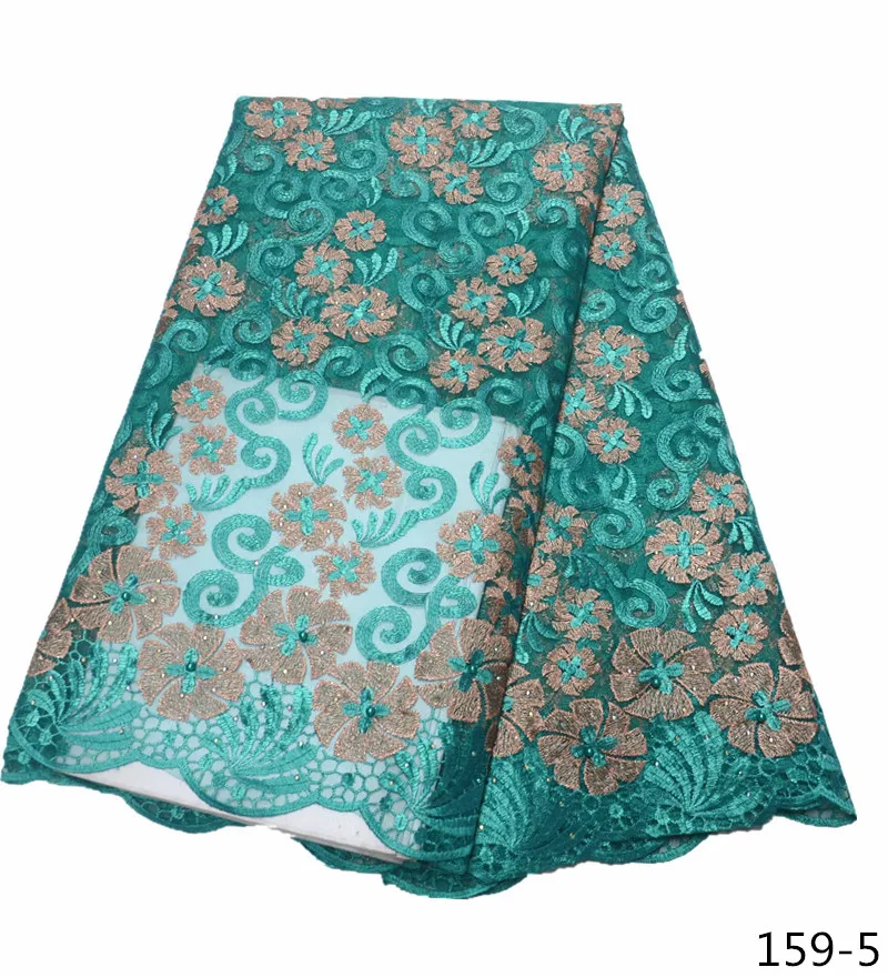 

Blue Color Nigerian French Lace Fabrics 2017 African Tulle Lace Fabric High Quality African Lace Wedding Fabric For Dress 159