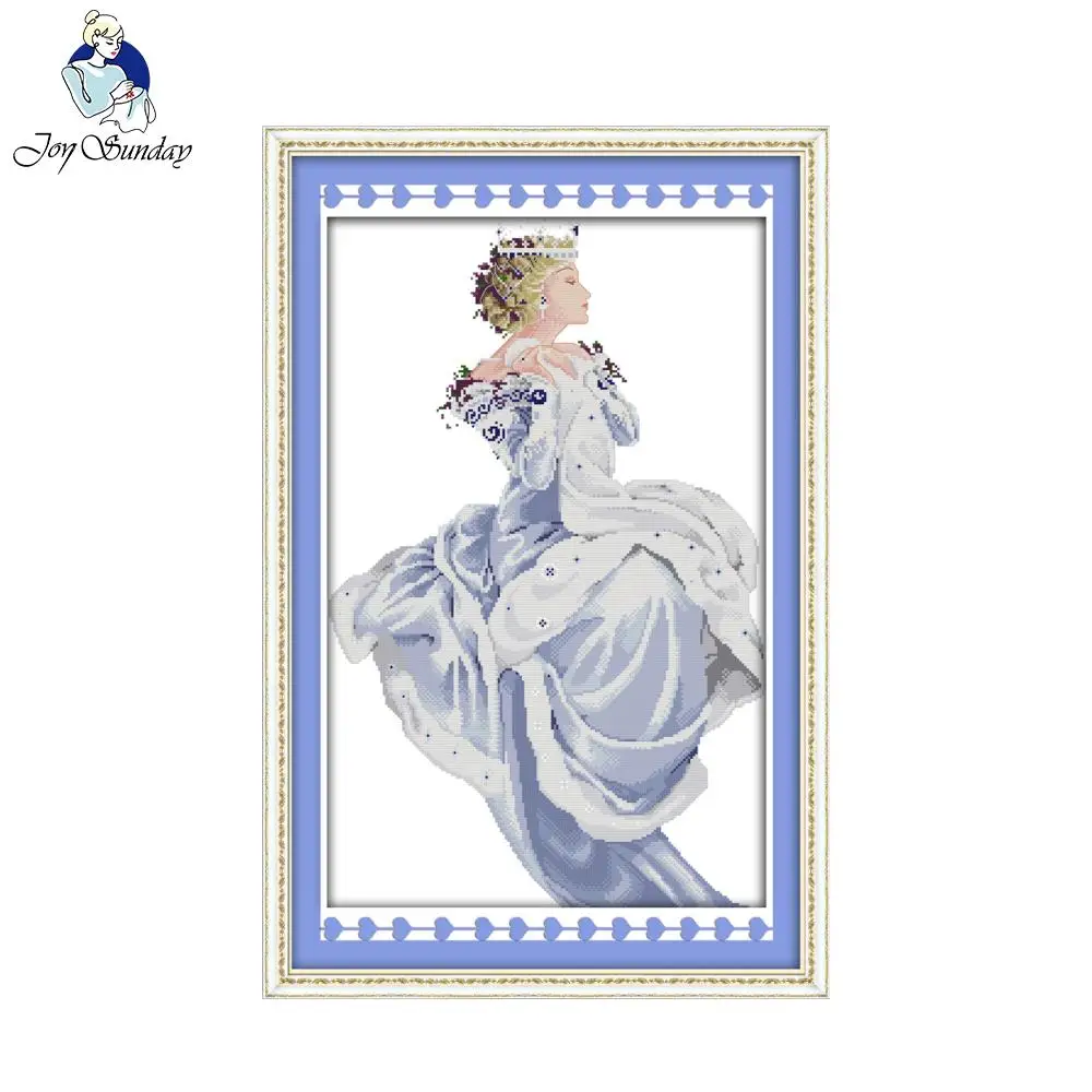 Joy Sunday рисунок Стиль Зимняя Королева 14ct и 11ct Набор белого холста для вышивки