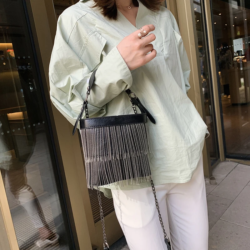 Женская сумка через плечо 2019 летняя женская кожаная черная сумка-мессенджер