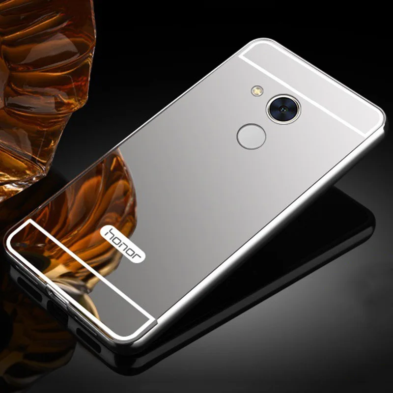 Роскошный чехол для huawei Honor 6 8 9, Зеркальный Алюминиевый бампер, металлическая акриловая задняя крышка для huawei Honor 5C 5X 6C 6A, чехлы для телефонов
