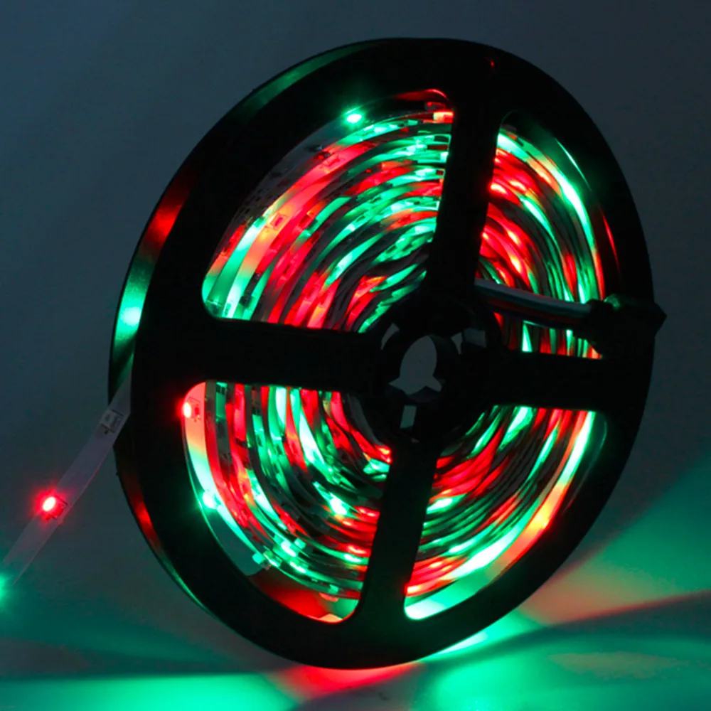 Топ продаж очень яркий, гибкий 3528 RGB не водонепроницаемый светодиодные ленты+ дистанционное управление домашнее садовое, Рождественское украшение свет