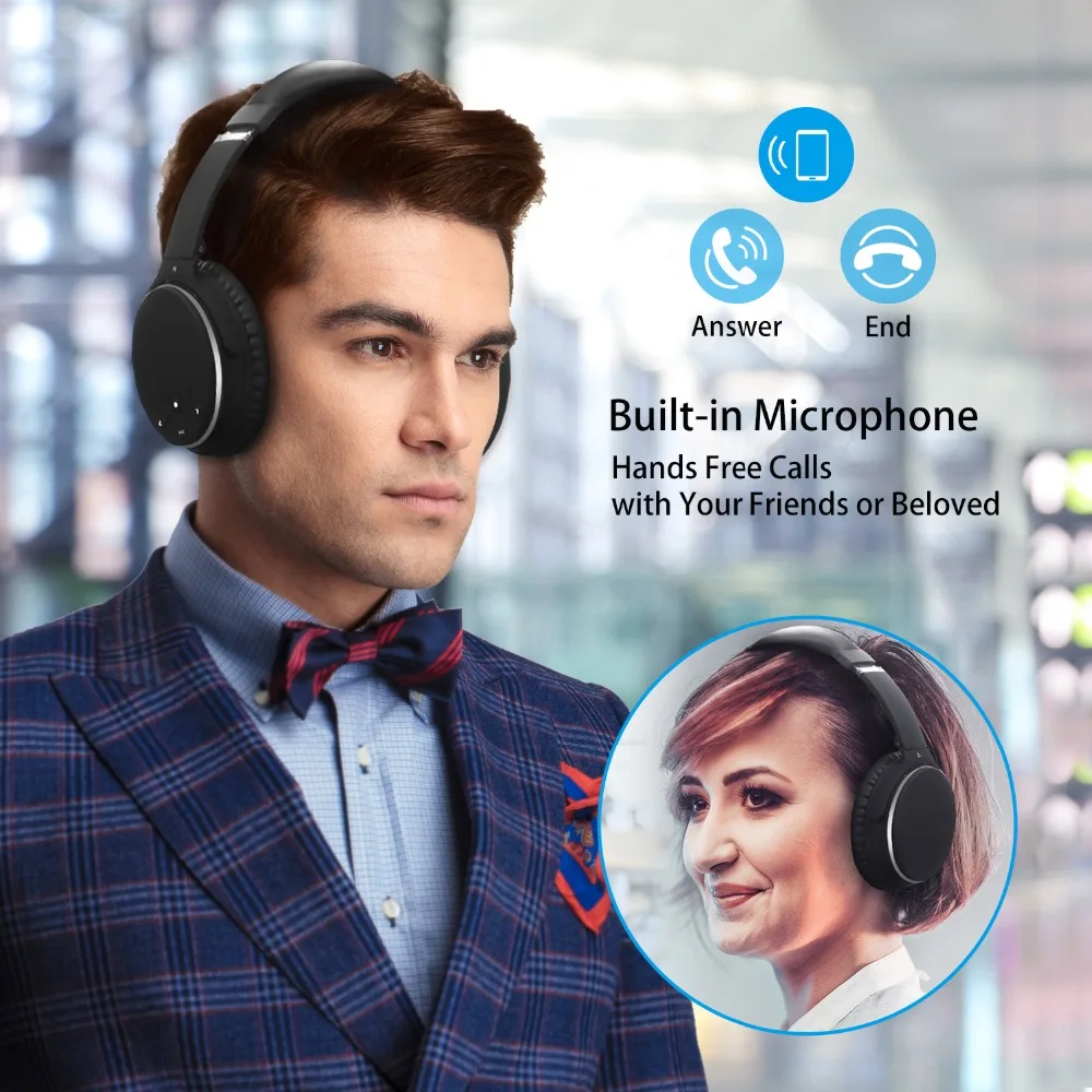 ANC Active шум шумоподавления наушники Hi Fi Bluetooth беспроводной Over Ear складной глубокий