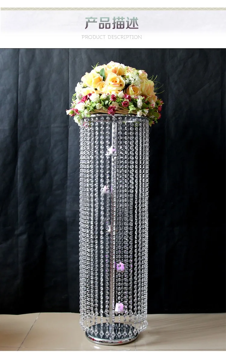 

100cm(H) Wedding Centerpiece Table Decor Flower Stand with candle holders inside