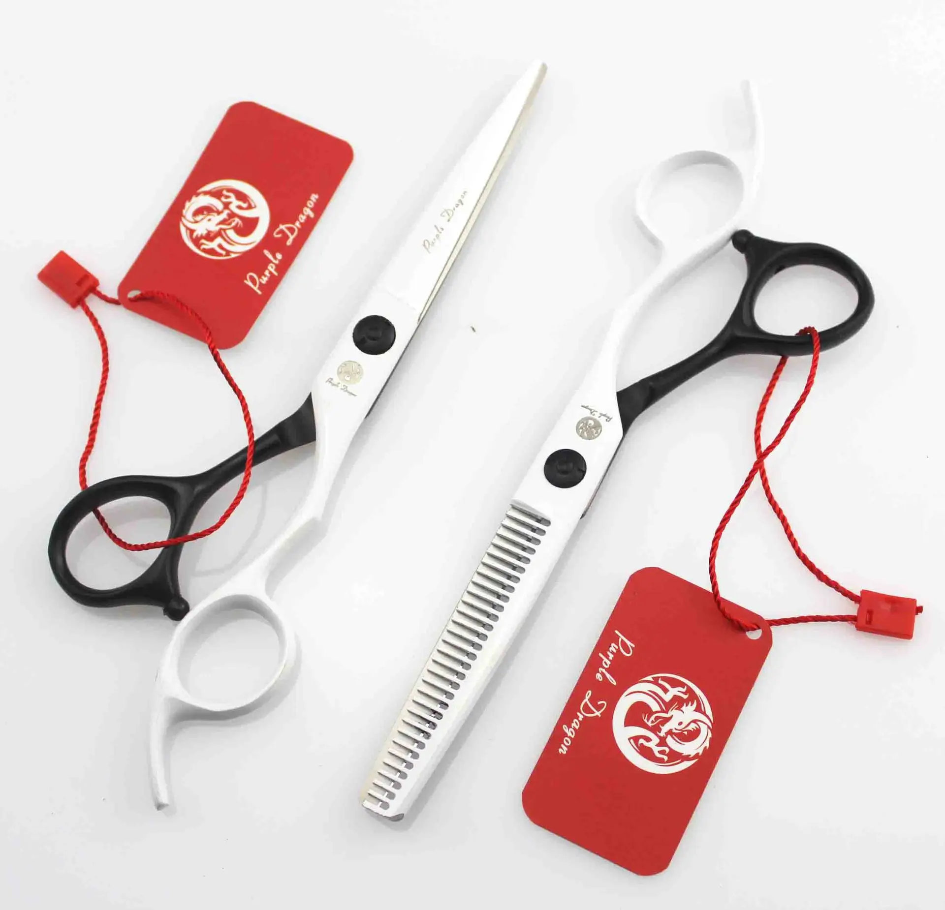 6 дюймов черные и белые ножницы для красок плоских челок зубные филировочные |