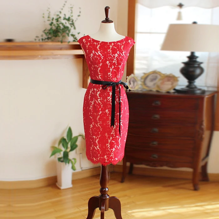 Вечерние платья для мамы и дочки Красные кружевные дня рождения Одинаковая