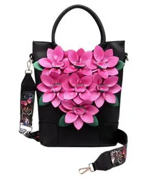 black women bag Летающие птицы женская сумка Роскошный цветок сумка-тоут сумка-мешок на плечо женская сумка-мессенджер Национальный Стиль LM4384fb - Цвет: black women bag