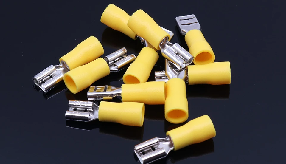 FDD5.5-250 FDD5-250 женский изолированный Электрический обжим терминал для 4-6mm2 провода разъемы кабель провода разъем 100 шт./упак. FDD