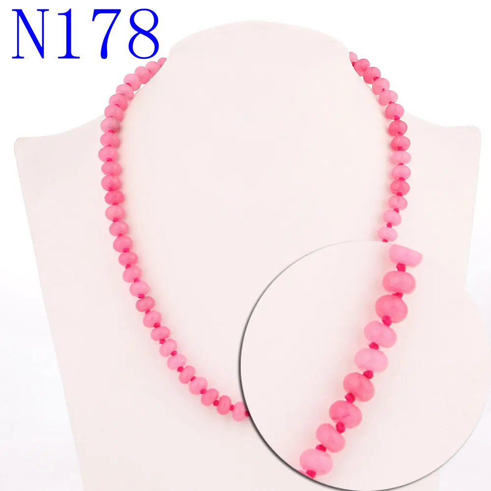 Pink Chalcedony Yumten бисером Чокеры малахитовое ожерелье женщин Подвеска со стразами ювелирные изделия из натурального камня леди счастливый драгоценный камень бусины силы цепи ожирелье чокер на шею ожерелье женщины - Цвет камня: Pink Chalcedony