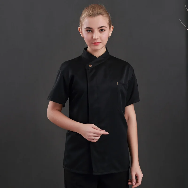 

Breathable Kitchen Bakery Chef Uniform Unisex Short Sleeve Workwear Chef Jackets Restaurant Hotel Chef Service Cook Tooling Tops
