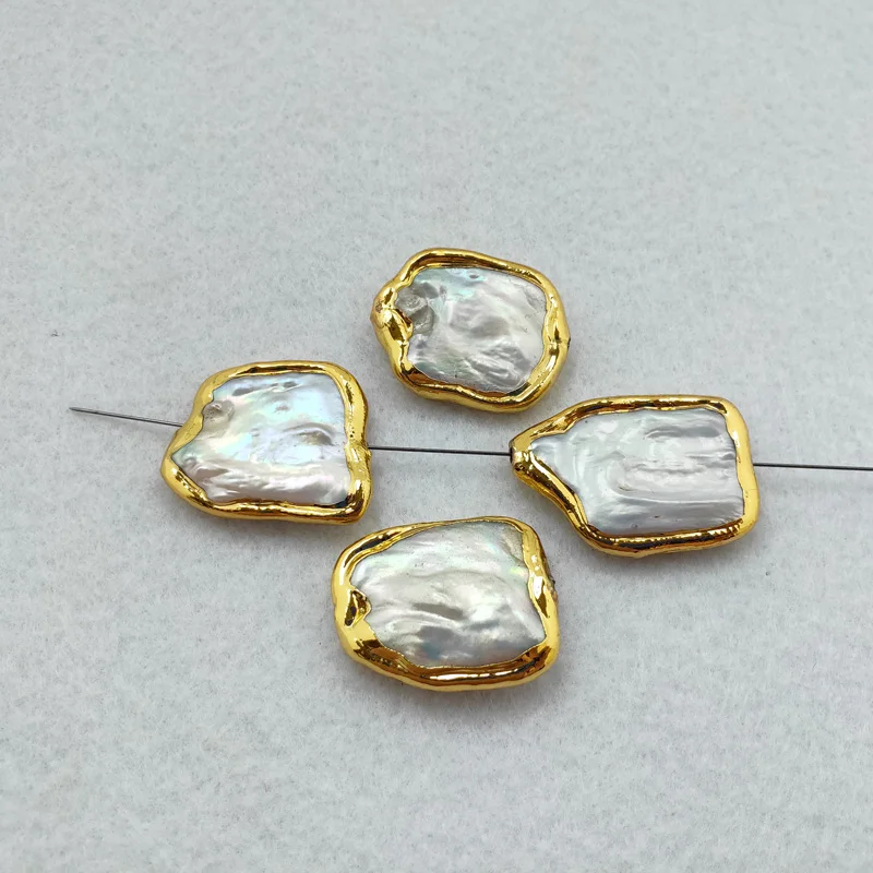 

10Pcs Freedom Shape big Natural Pearl Spacer Beads,Freshwater Pearl Connector Jewelry Findings DIY Bracelet Necklace BD363