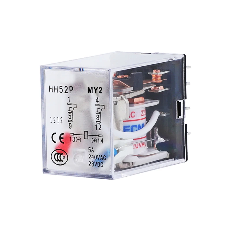 HH52P MY2NJ MY2 DPDT мини электромагнитные реле переключатель с многоконтактной штепсельной вилкой светодиодный AC 110 V 220 V DC 12 V 24 V 5A реле питания 8 Pin катушка