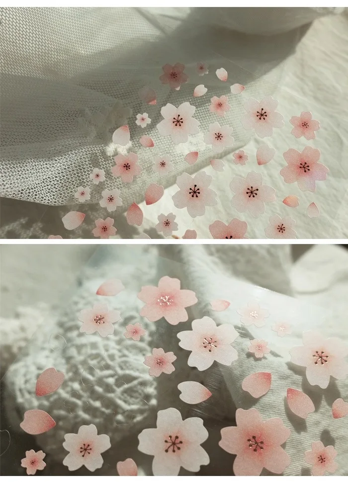 1 Pc Flower Cherry Blossom Decorative Stickers PVC Scrapbooking Korean Stationery Planner | Канцтовары для офиса и дома