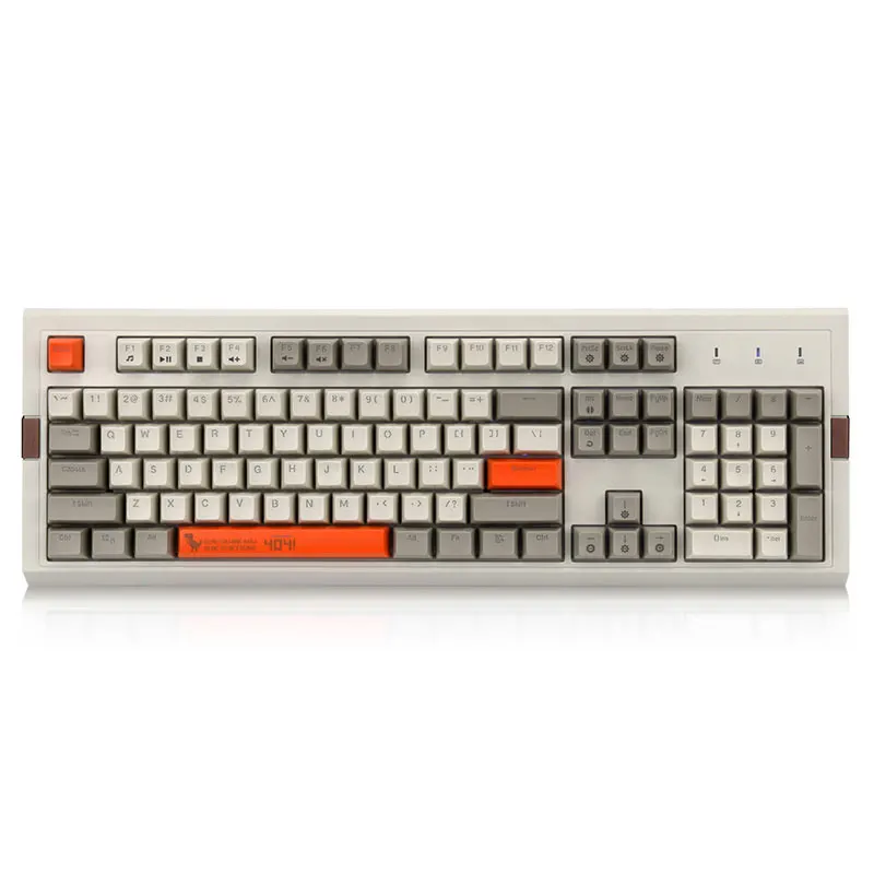 Ajazz AK510 104 механическая клавиатура Ретро игровая клавиатура RGB подсветка Проводная клавиатура двухцветная PBT шариковая клавиша эргономичная крышка - Цвет: gray orange