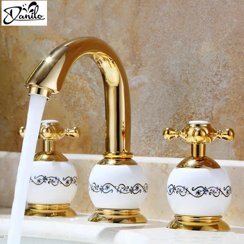 Ретро дизайн ванная комната на бортике Ванна Раковина латунный смеситель кран