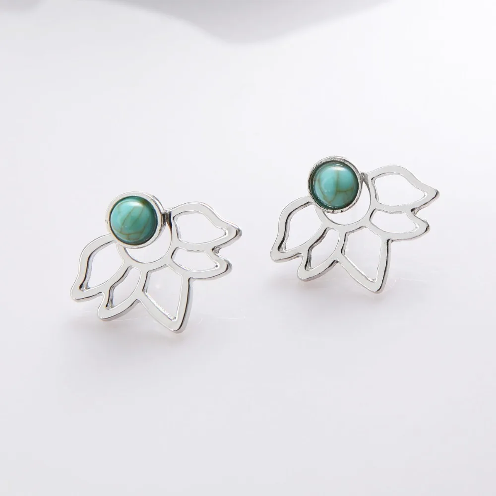 Trend Leaf Hollow Charm Stud Earring Banquet earrings For Women Fashion Simple Wedding Jewelry E0116 | Украшения и аксессуары