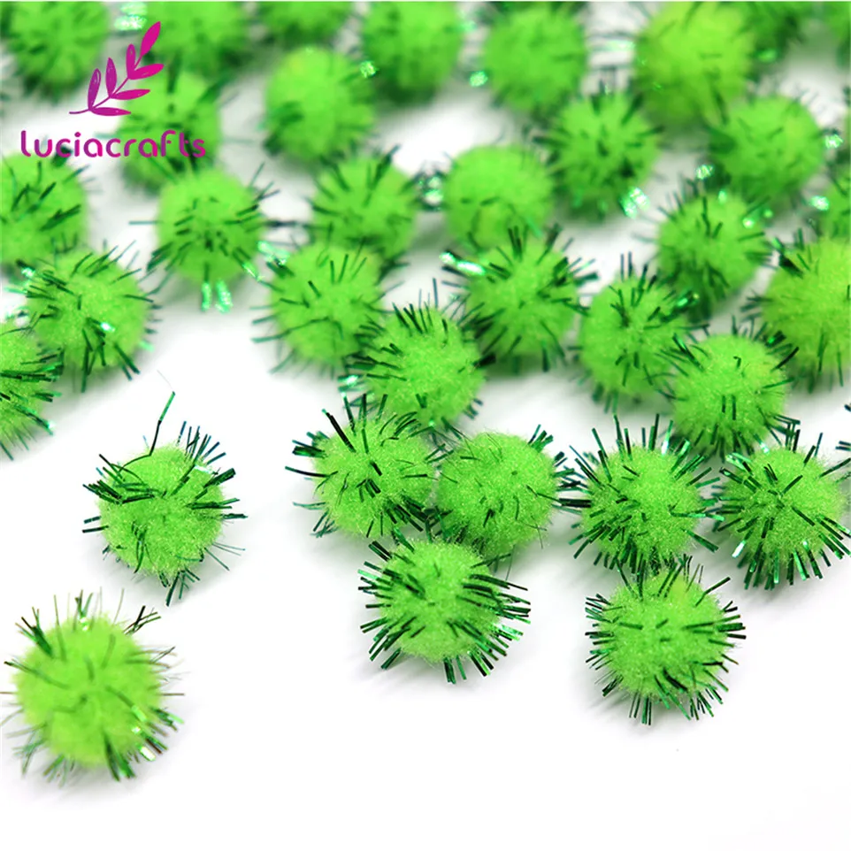 Lucia crafts, 144 шт., около 10 мм, синель, стебли, бендарос, Рождественский плюшевый шар, корень для волос, сделай сам, детские игрушки,, J0702