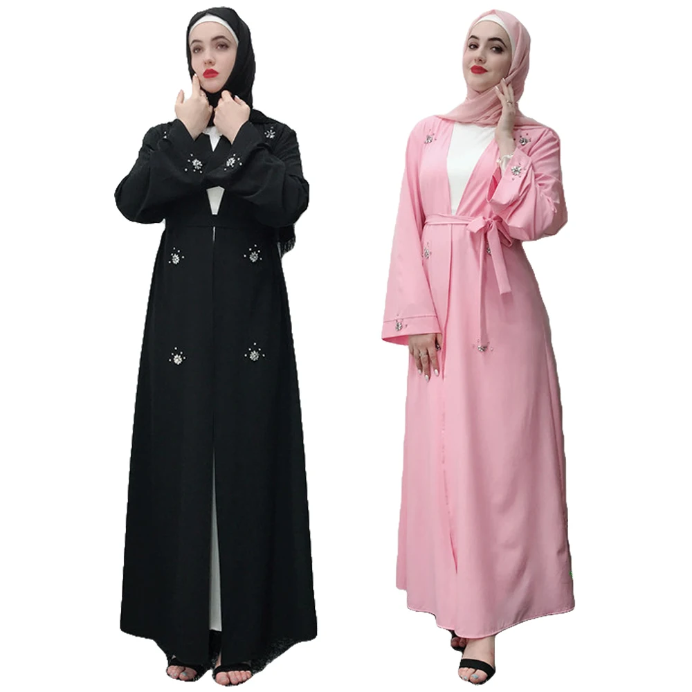 Мусульманский кардиган с бусинами Абая длинное платье кимоно платья Jubah Дубай