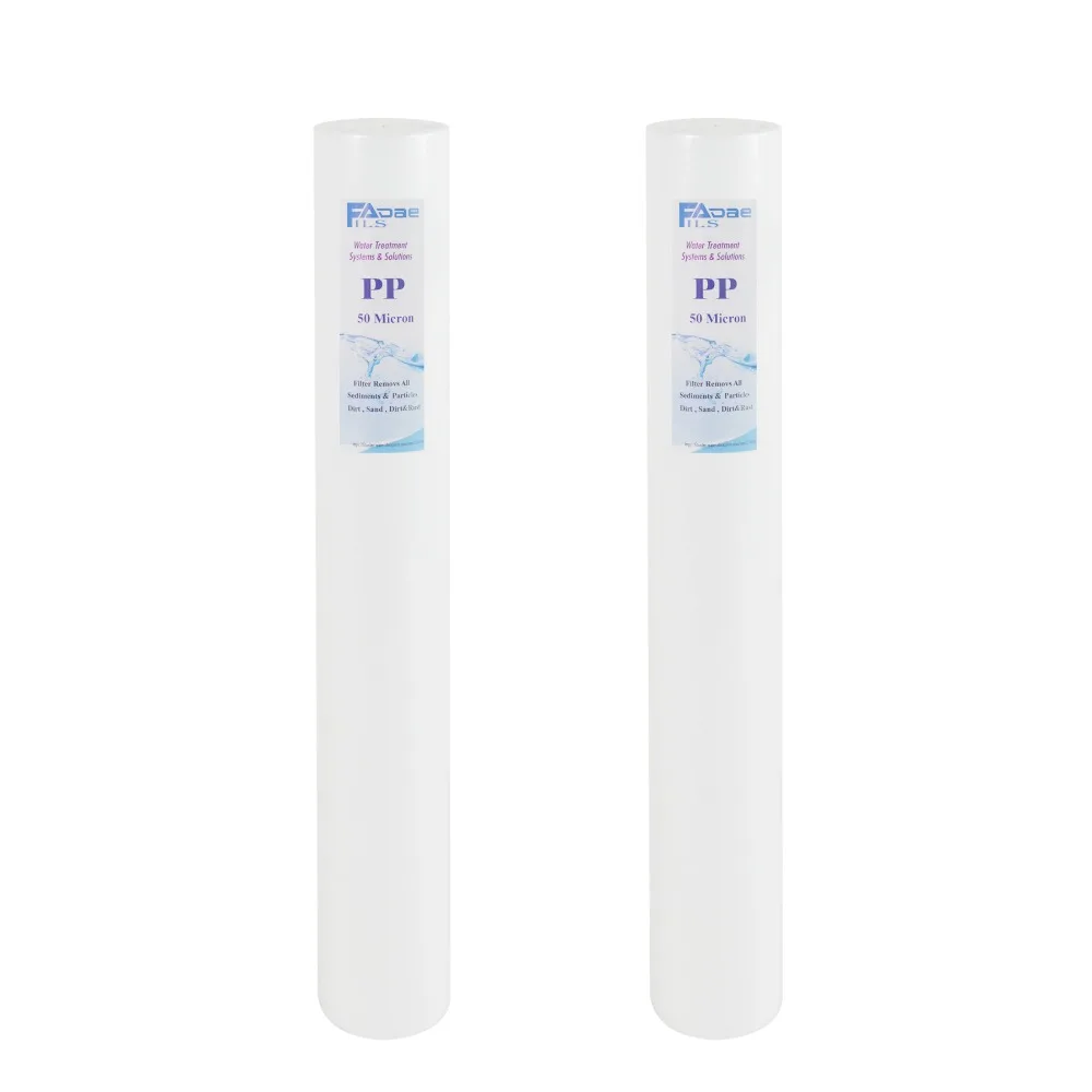 50 Micron 20"x2.5" Sediment Filter Replacement- Melt-blown Polypropylene- 2 PACK