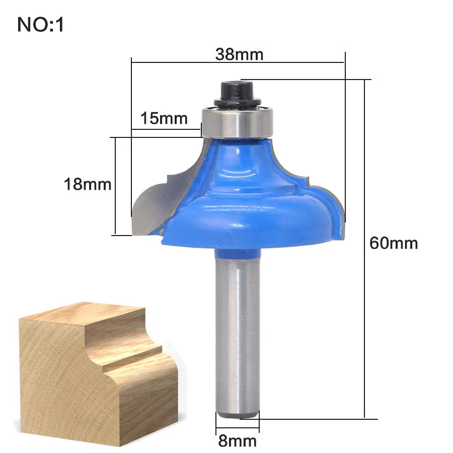 1pc 8mm Shank Corner Round Cove Box Wood Router Bits With Bearing Tungsten Carbide Woodworking Cutting Tools Cheap Price - купить по