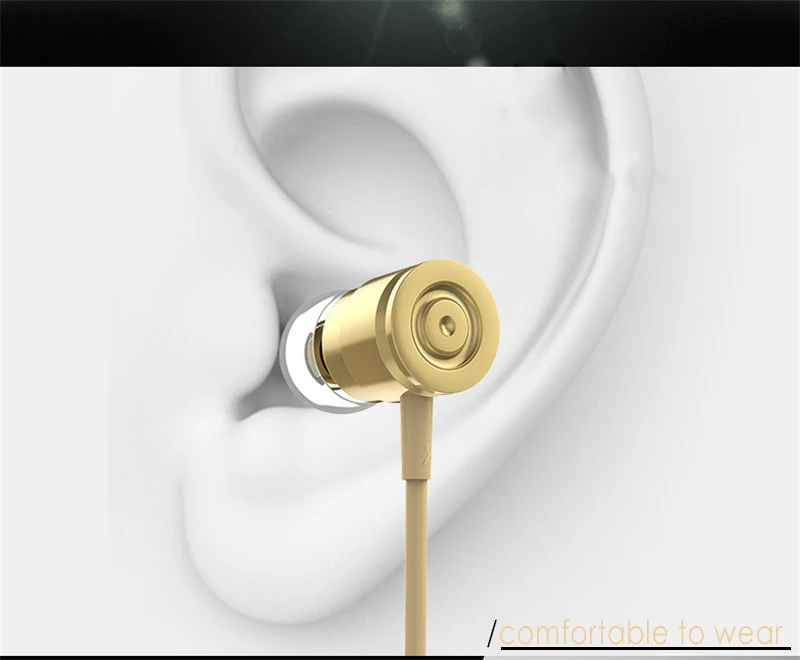 Высочайшее качество металла золота наушников Ear телефонов для Iphone samsung MP3 и