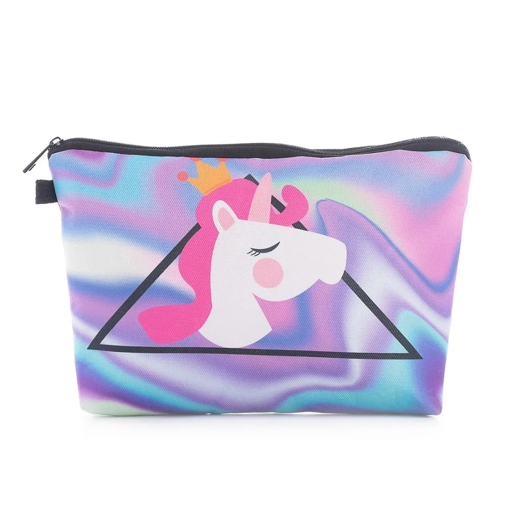 

Miyahouse 3D Unicorn Printed Make Up Pouch Women Cosmetic Bag Portable Travel Organizer Storage Pouch Female Toiletry Wash Bag