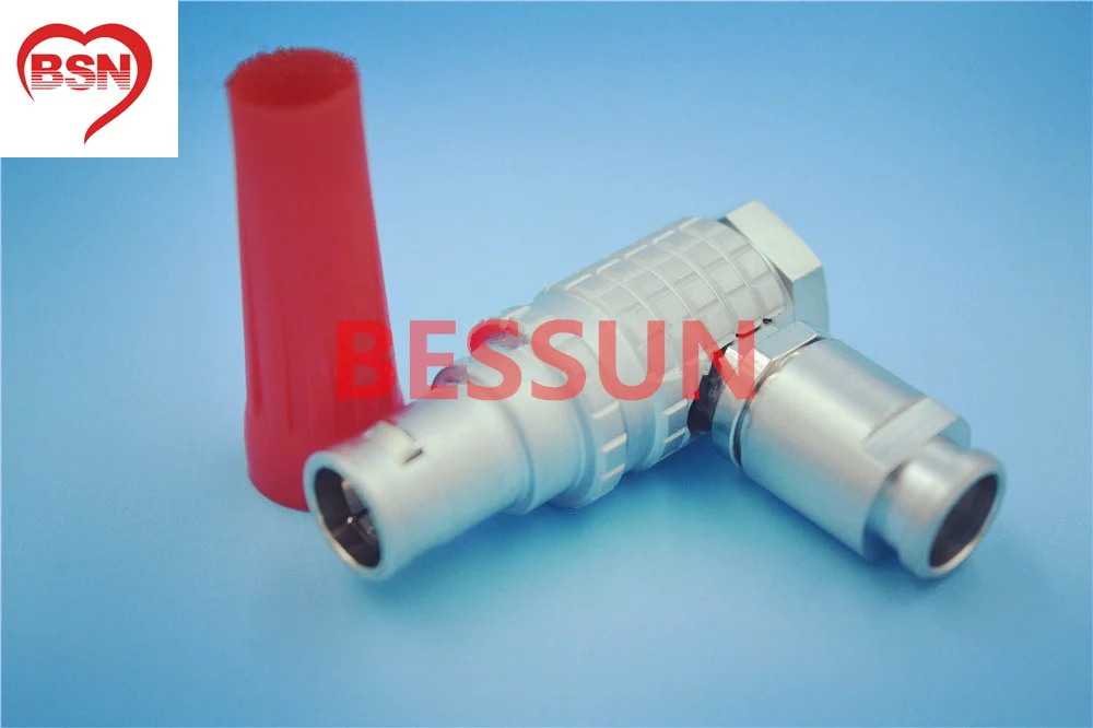 9-контактный разъем Lemo 0B FHG.0B.309. Плакированный угловой 90 градусов для медицинского