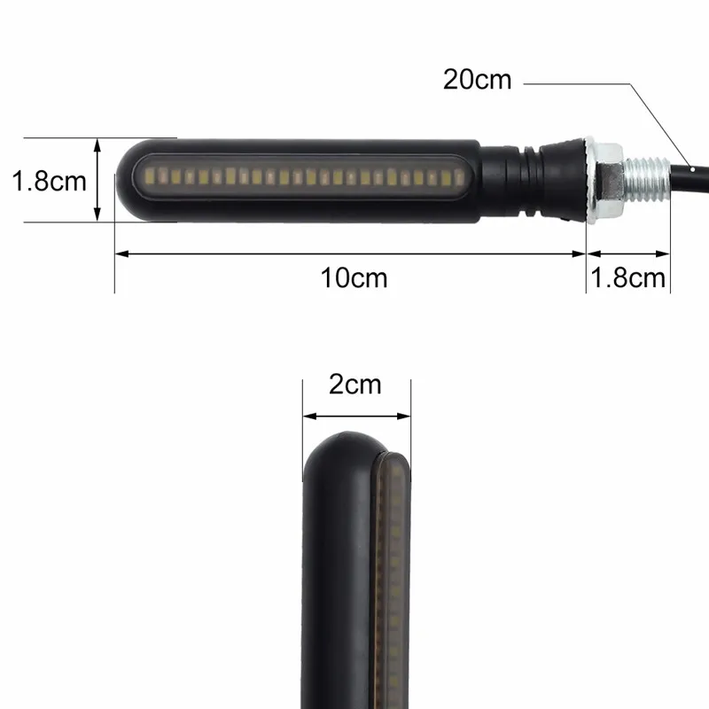 4 шт. мотоциклетные поворотные сигналы LED струящаяся вода мигающий свет тормоза