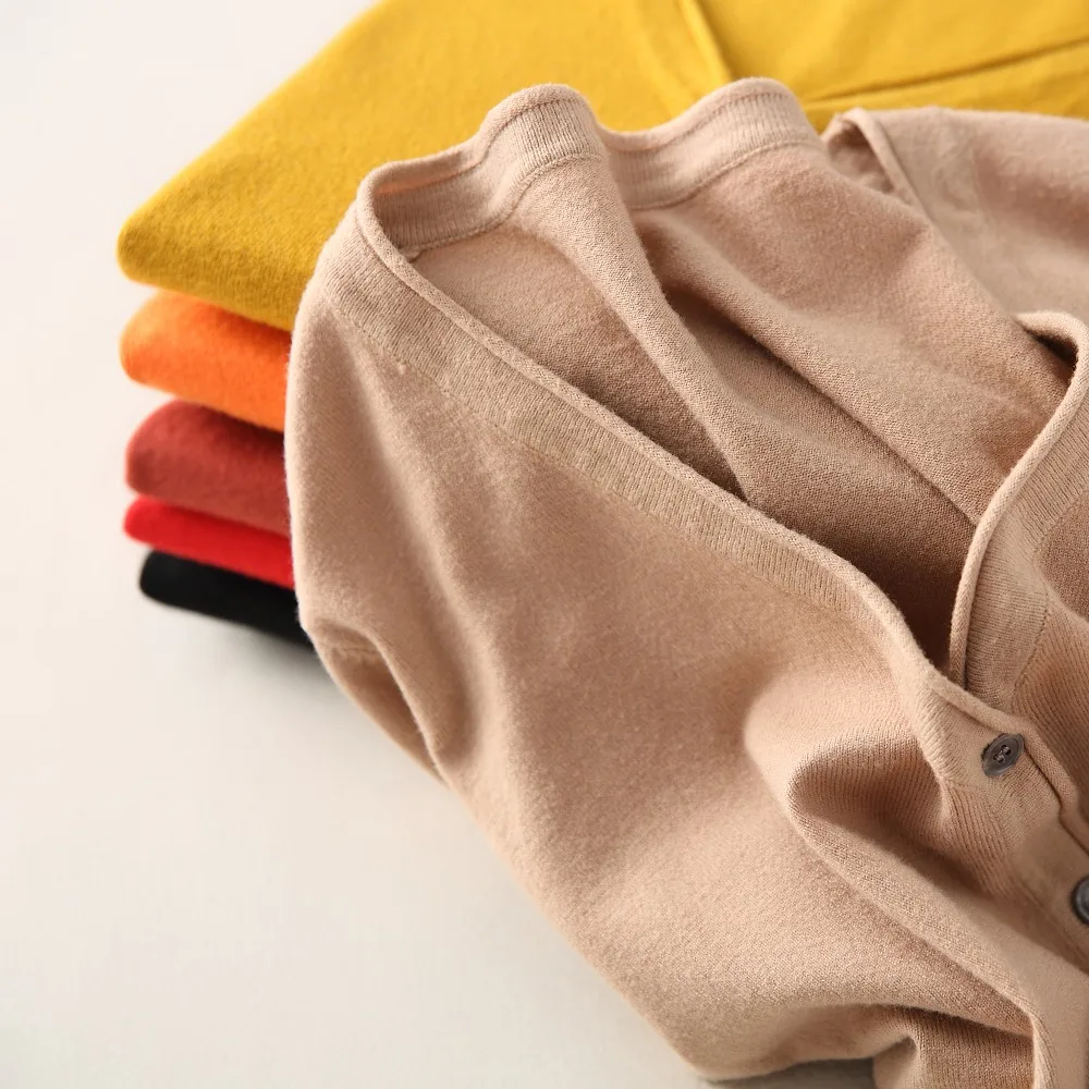 Women Cardigans Winter 100% Pure Wool Knit Sweaters Hot Sale 10Colors Woolen Jumpers Ladies Standad Clothes Tops Jackets |