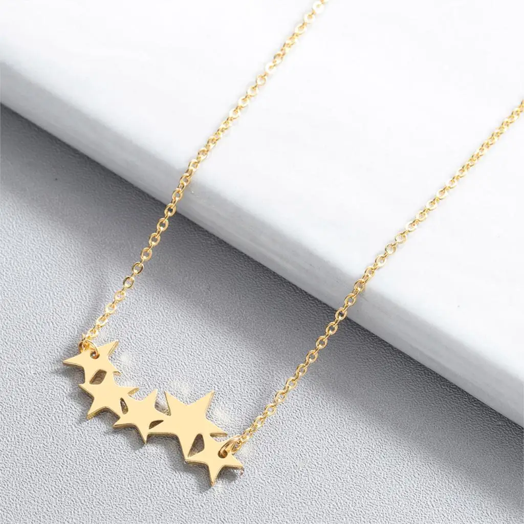 QIMING Bohemia Star Necklace For Women Baby Pentacle Pentagram Gold fashion Pendant Engagement Jewelry | Украшения и аксессуары