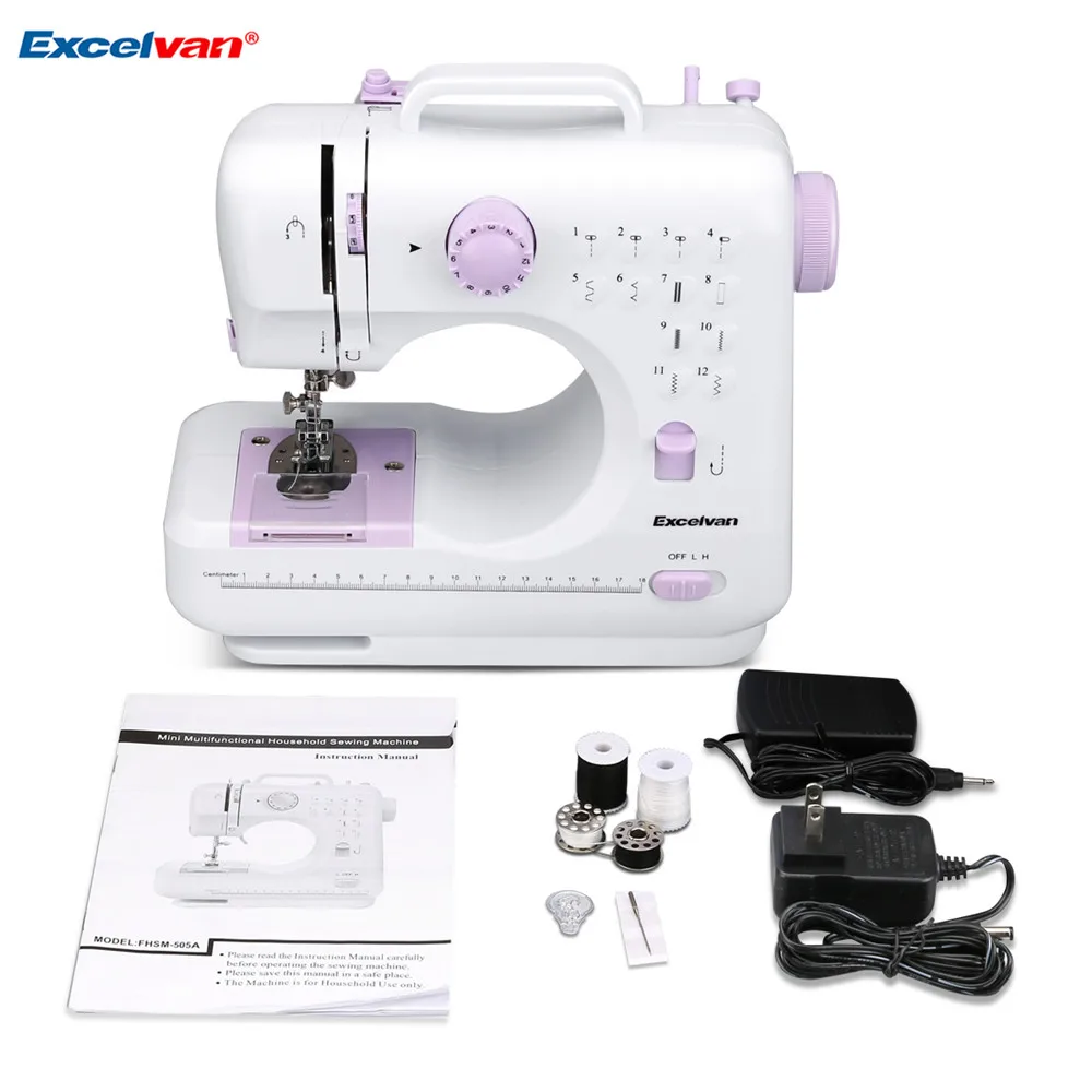 ExcelvanMini Ручные Швейные машины двойная скорость нить многофункциональная