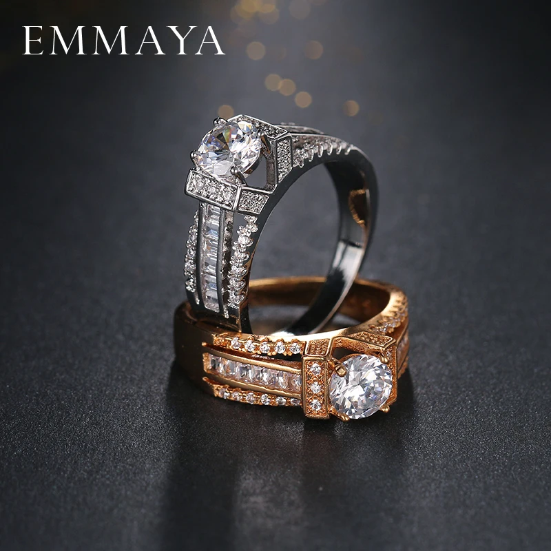 EMMAYA золотые кольца для женщин AAA циркониевые коктейльные с выложенным кристаллом