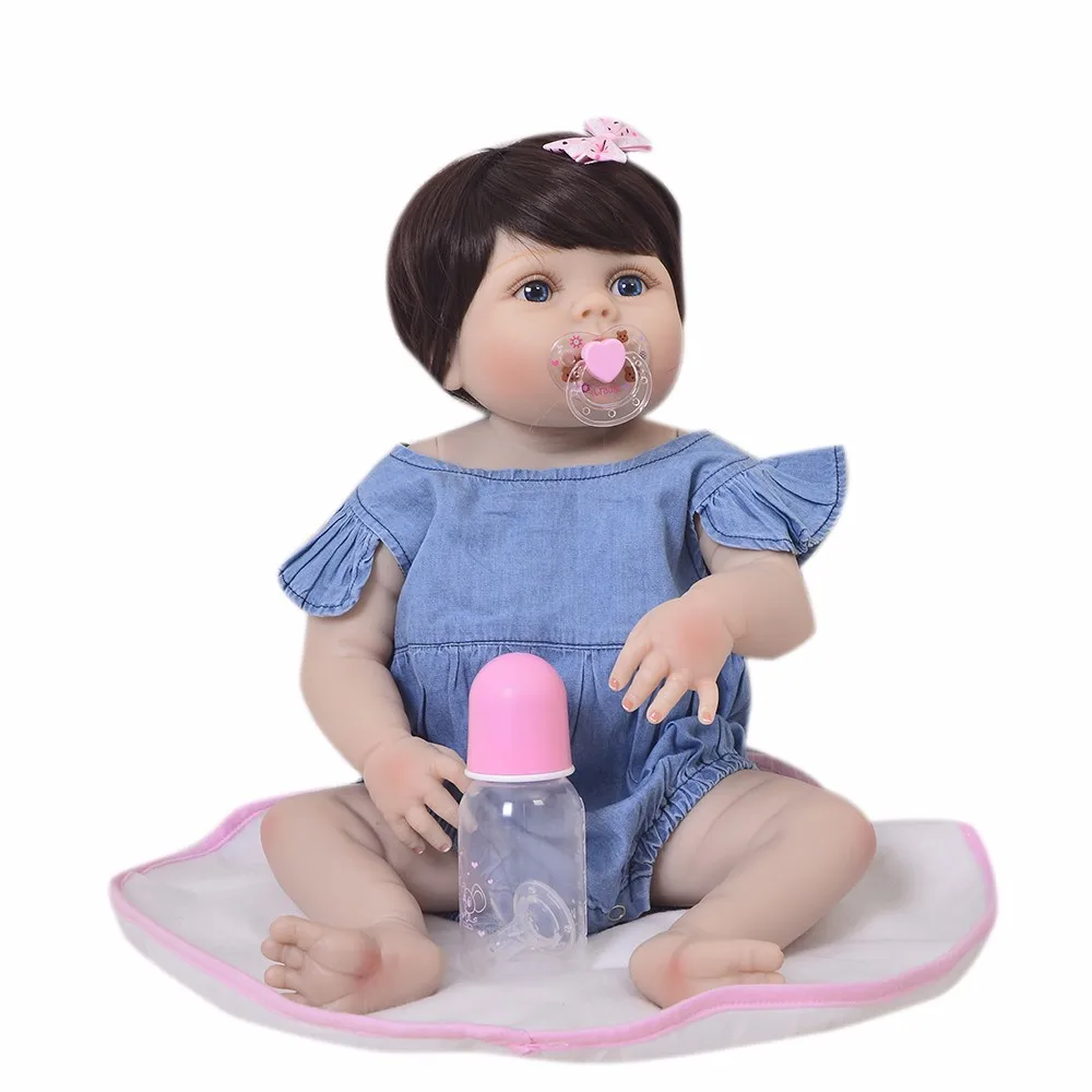 Drop Shipping Bebes Reborn Doll 23'' 57cm Soft Silicone Baby Dolls Adorable Lifelike Girl Princess Kids Toy | Игрушки и хобби