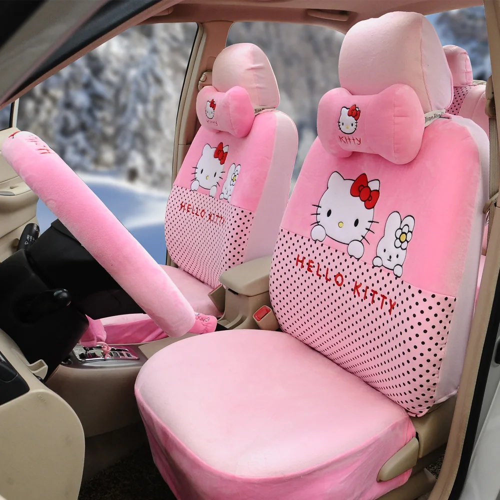 Женский модный универсальный чехол для сиденья с милым рисунком hello kitty для Volkswagen Sagitar POLO Yimai Bora Golf 7 и т. д