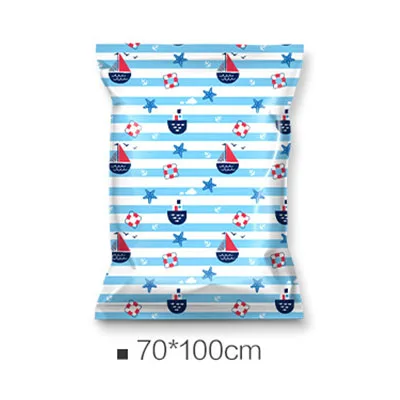 70 x 100cm Новая вакуумная компрессионная сумка для хранения с рисунком океана, пластиковая сумка для хранения, Домашний Органайзер для одежды, складной органайзер для путешествий - Цвет: 70 x 100cm