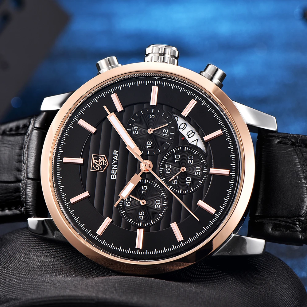 BENYAR montre pour homme Mode Спортивные кварцевые Horloge montres Топ Marque De Luxe поверенный Relogio