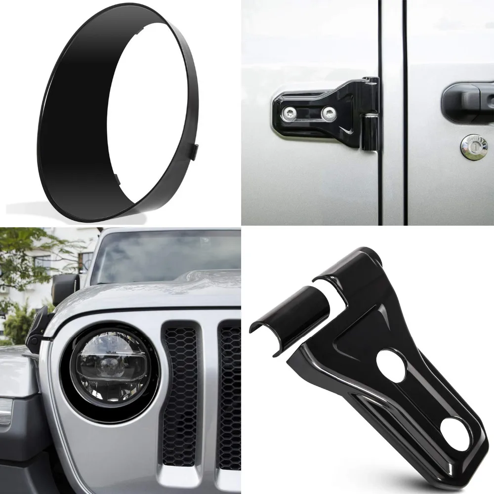 Chuang Qian 17Pcs Front Grille Trim Cover Head Turn Light Door Hinge for 2018 2019 Jeep Wrangler JL JLU Sport/Sports | Автомобили и