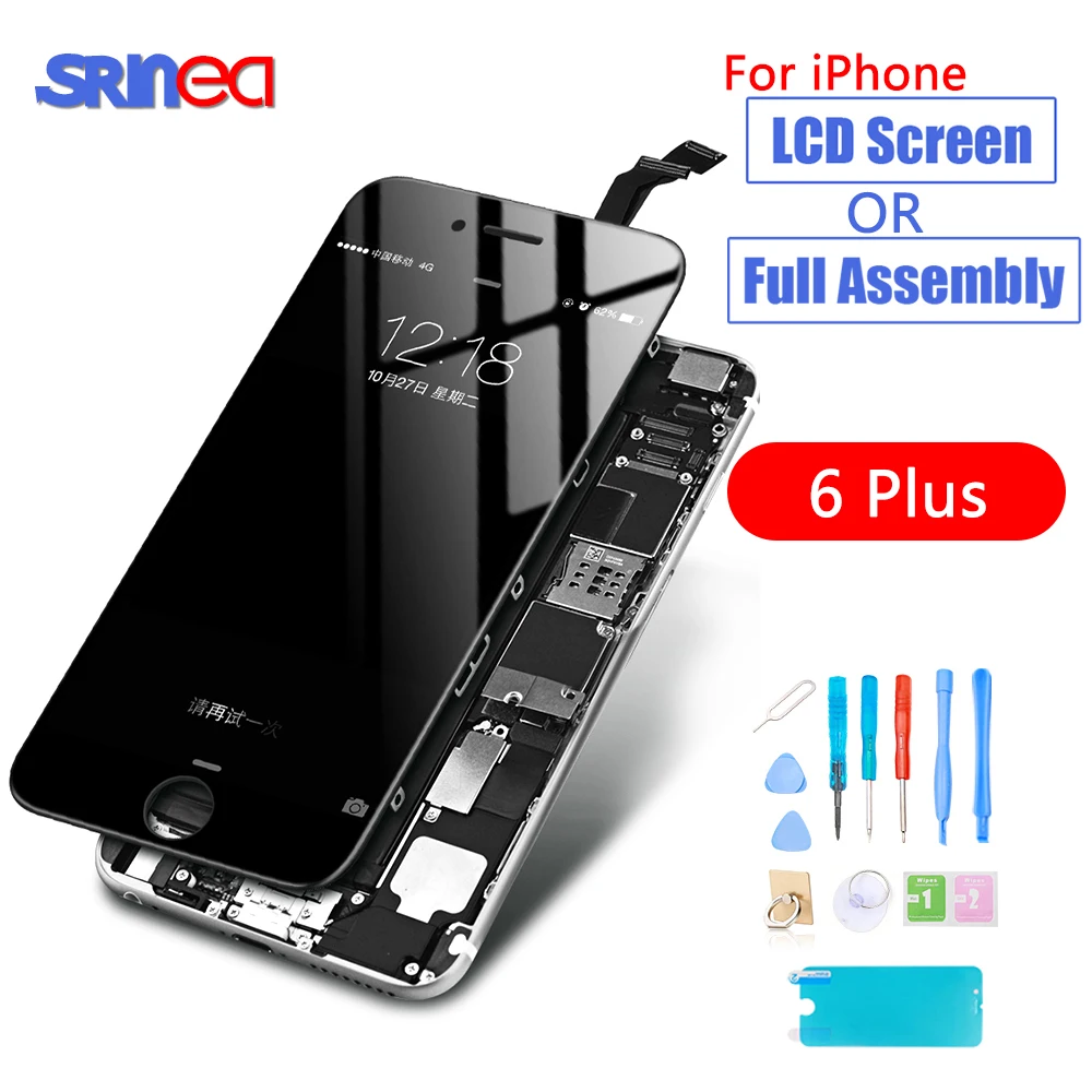 100% AAAA Оригинальный ЖК экран для iPhone 6plus и дигитайзер сборка 6 P дисплей сенсорный