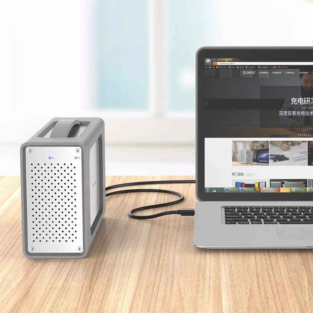 ORICO Тип C Dual bay корпус для жесткого диска с Raid 3 5 дюймов док станция USB3.1 силиконовый