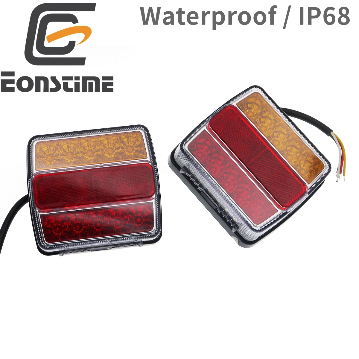 Eonstime 2 шт. AC/DC 12V 16LED грузовика прицеп для легковых автомобилей Лодка Караван задний светильник стоп-сигнала Хвост светильник Водонепроницаемый IP68