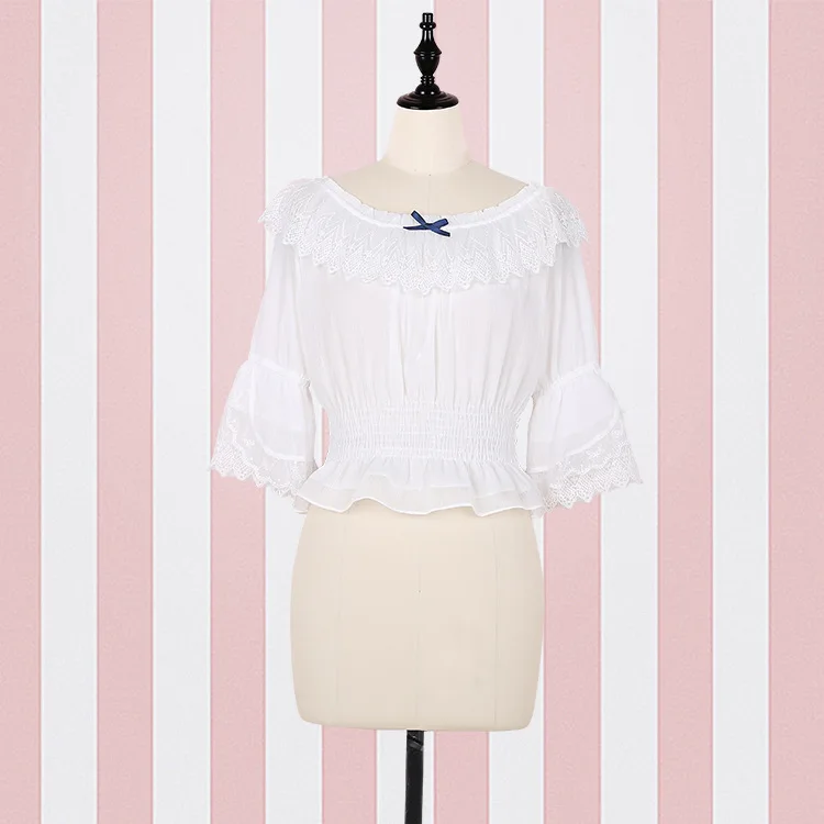 shirt JSK/блестящие звезды; платье в стиле Лолиты; градиентное голубое нарядное платье для девочек; кружевное плиссированное платье с рюшами; комплект с рубашкой - Цвет: shirt