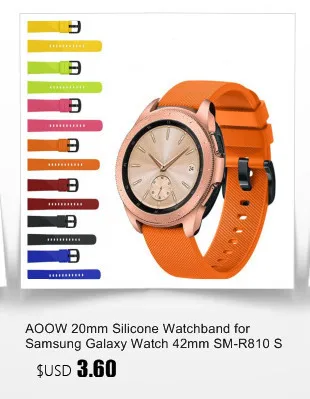AOOW ремешок из натуральной кожи для samsung Galaxy Watch Active 42 мм gear S2 классический браслет ремешок для Amazfit Garmin