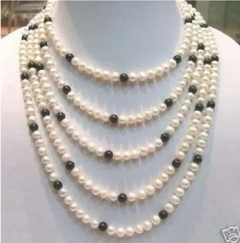 100'' AAA+ 8-9MM CHARMING AKOYA WHITE BLACK PEARL NECKLACE 14k/20 yellow gold clasp | Украшения и аксессуары