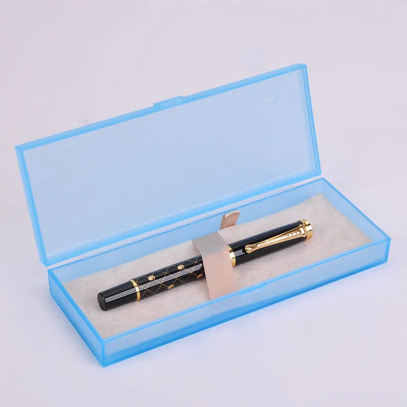 Black 2 Jinhao 500 шариковая ручка с подарком Чехол средней точки 0,7 мм с черными чернилами Золотой металлический зажим ручки для написания офисные школьные принадлежности, блокноты - Цвет: Black 2